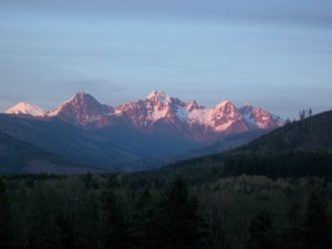 Mountains at sunset